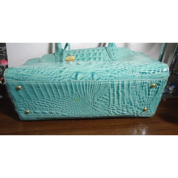 ****SOLD***
/Not for Sale/
Vintage Brahmin Glossy Glass Green Ashby Zip Top Shou - Picture 5 of 12